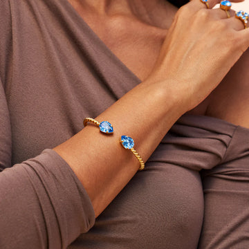 Caroline Svedbom Mini Drop Bracelet Ice Blue Gold