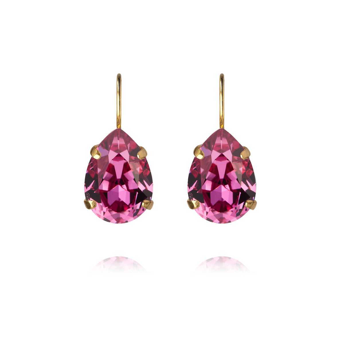 Caroline Svedbom Mini Drop Clasp Earrings Gold Dark Rose
