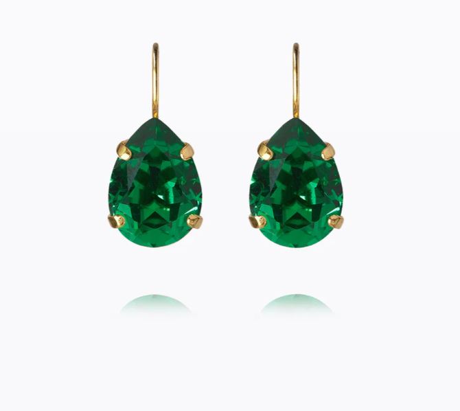 Caroline Svedbom Mini Drop Clasp Majestic Green Earrings