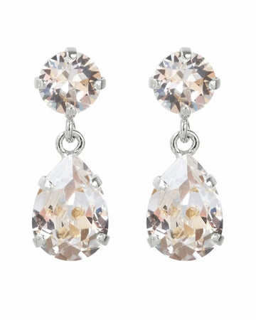 Caroline Svedbom Mini Drop Rhodium Earrings - Crystal