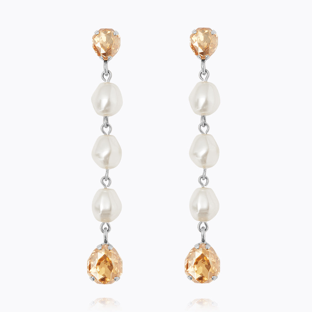 Caroline Svedbom Paloma Earrings Pearl Rhodium Golden Shadow