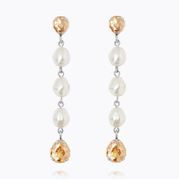 Caroline Svedbom Paloma Earrings Pearl Rhodium Golden Shadow