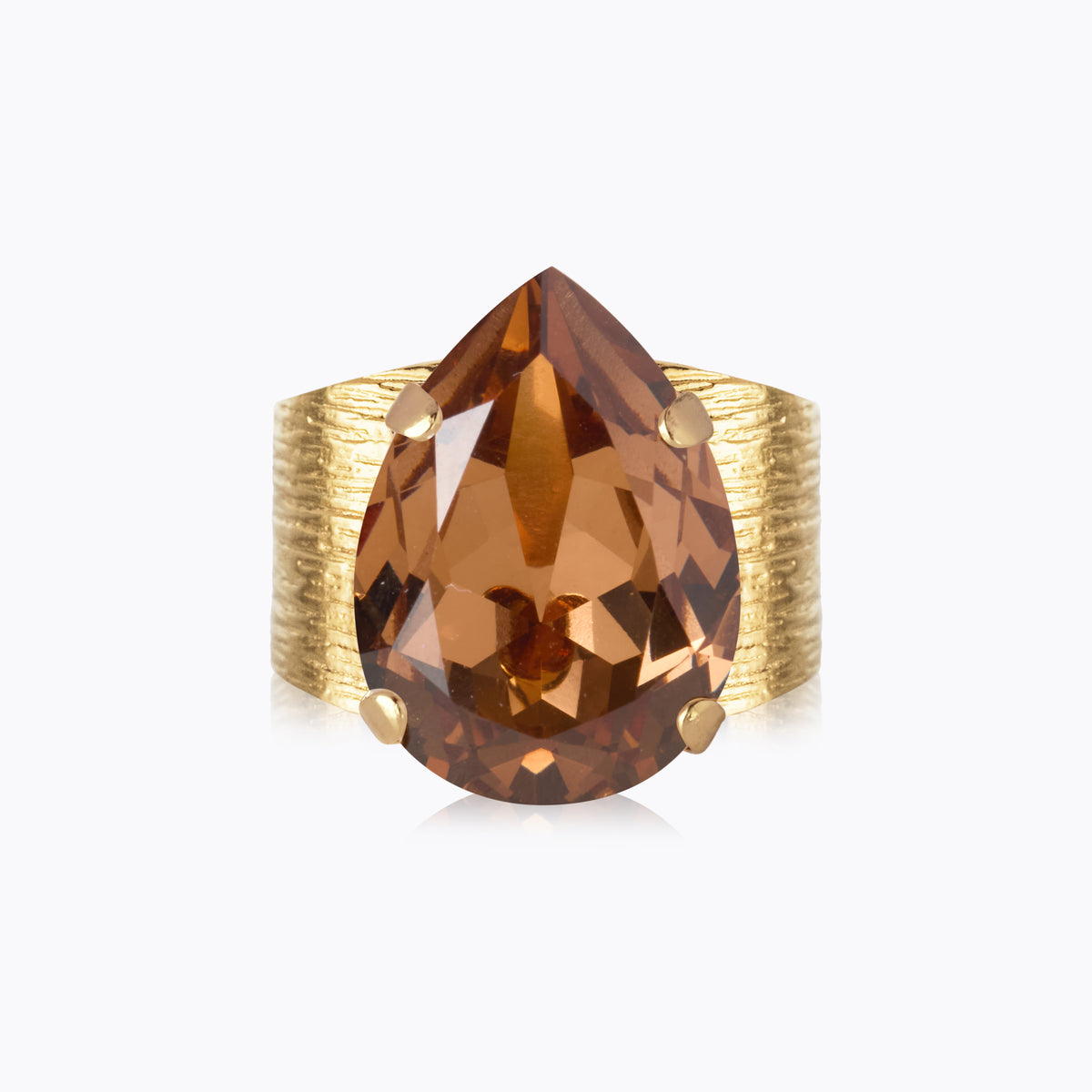 Caroline Svedbom Perfect Drop Ring Smoked Topaz