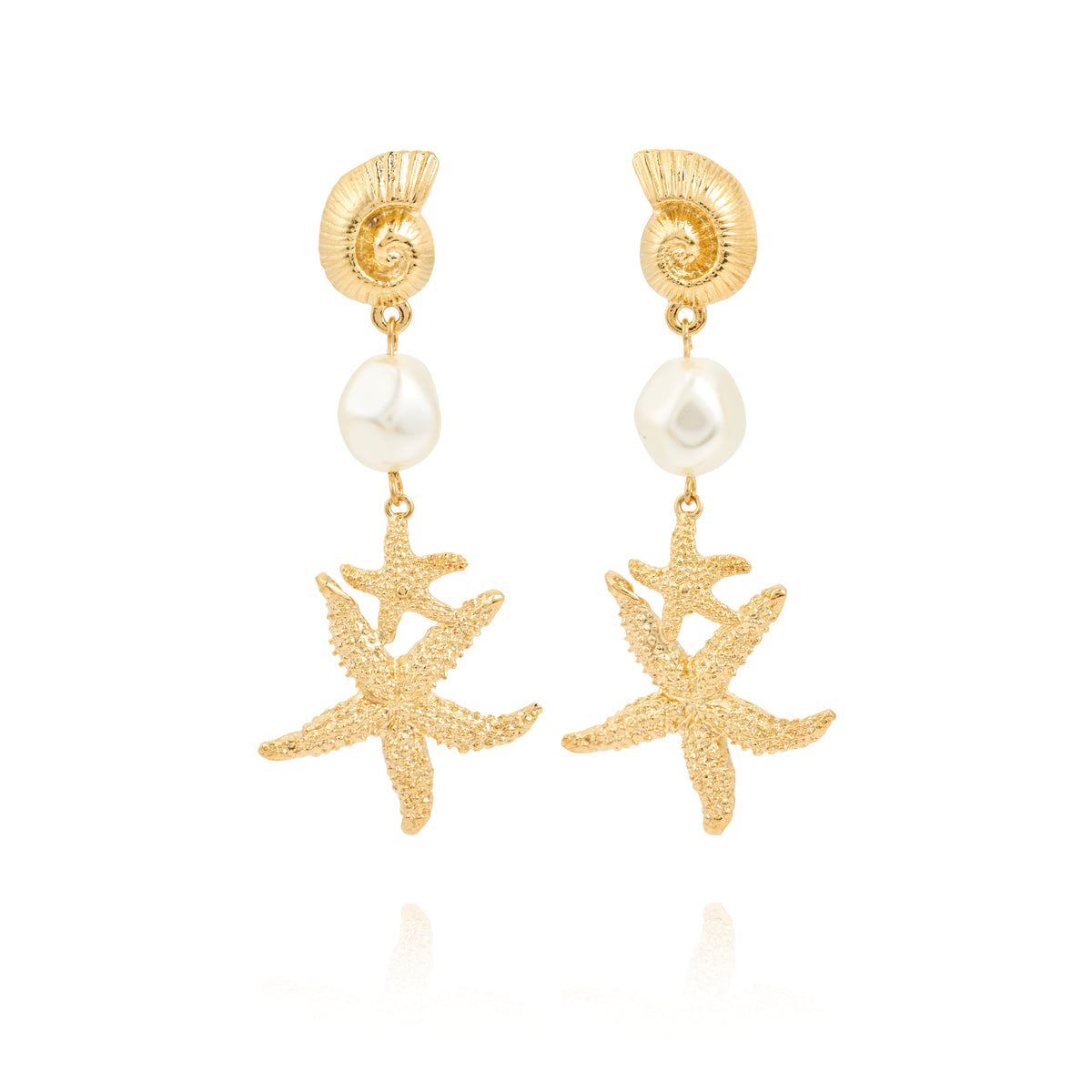 Caroline Svedbom Sea dora Statement Earrings - Gold