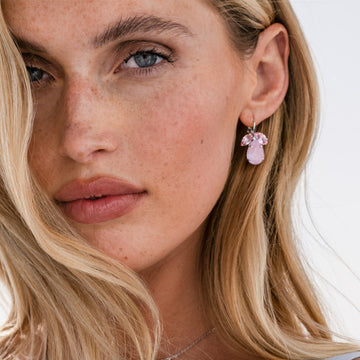 Caroline Svedbom Timo Earrings Gold Soft Pink