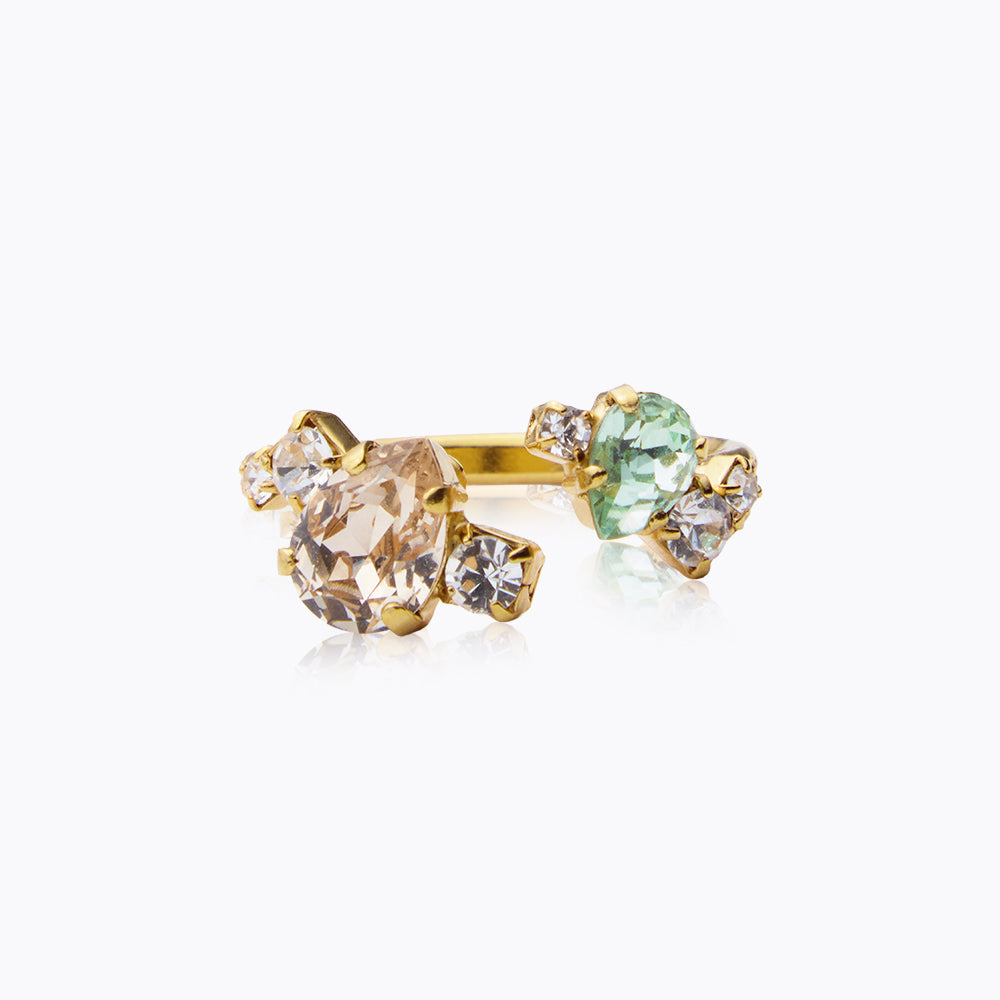 Caroline Svedbom Vivi Ring Gold Chrysolite/Light Silk