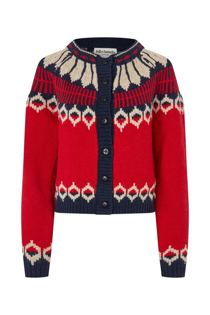 Lollys Laundry Red Clare Knit Cardigan