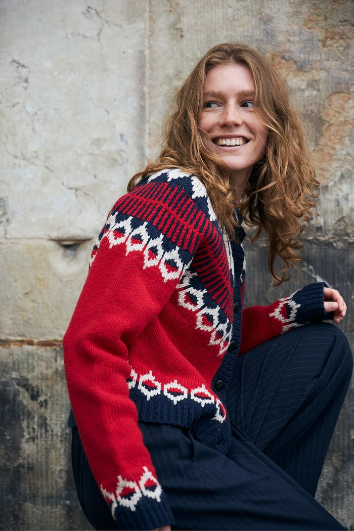 Lollys Laundry Red Clare Knit Cardigan