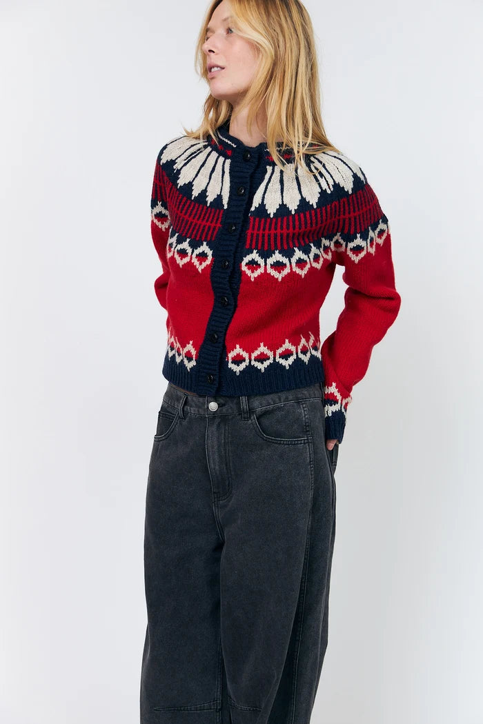 Lollys Laundry Red Clare Knit Cardigan
