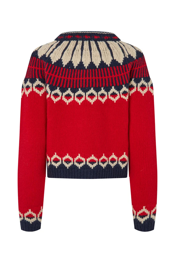 Lollys Laundry Red Clare Knit Cardigan