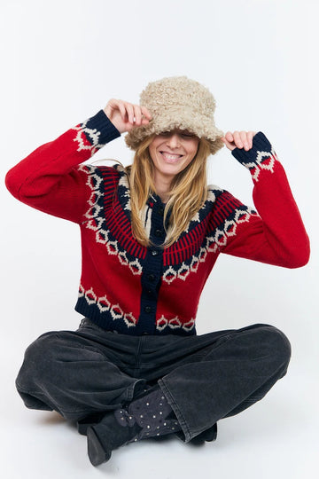 Lollys Laundry Red Clare Knit Cardigan