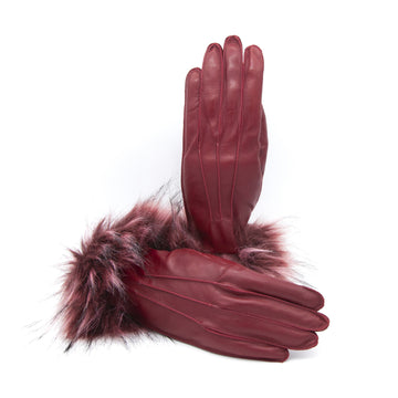 Gala Gloves Rhum Leather Gloves With Fur Cuff And Cashmere Lining