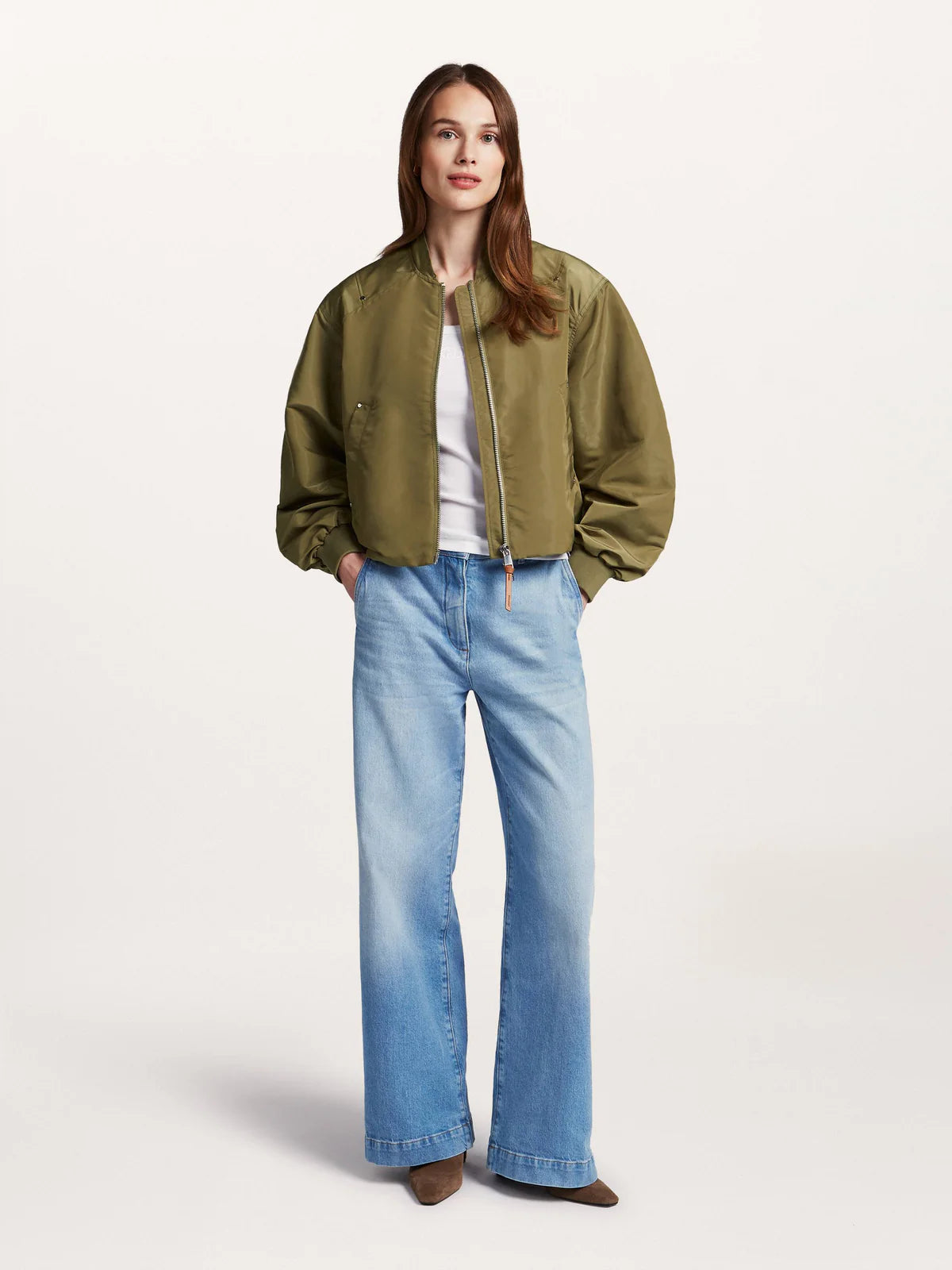 Beaumont Earthy Green Danique Bomber Jacket