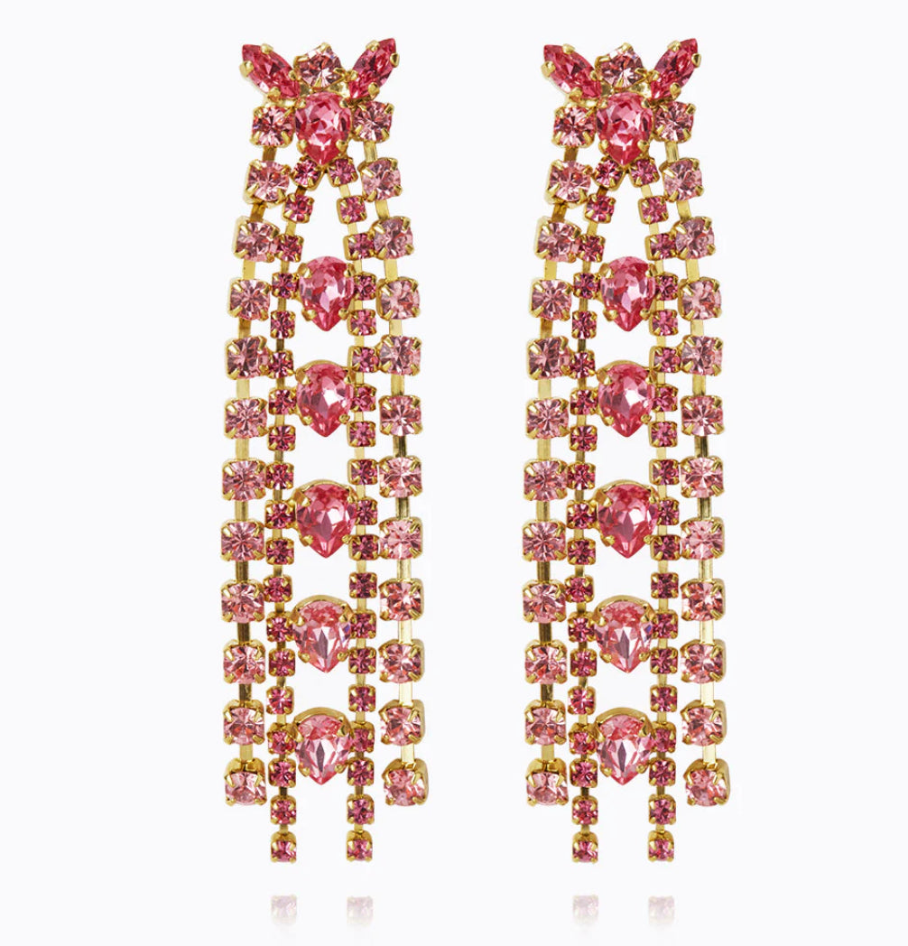 Caroline Svedbom Petite Penelope Earrings Gold Pink Combo