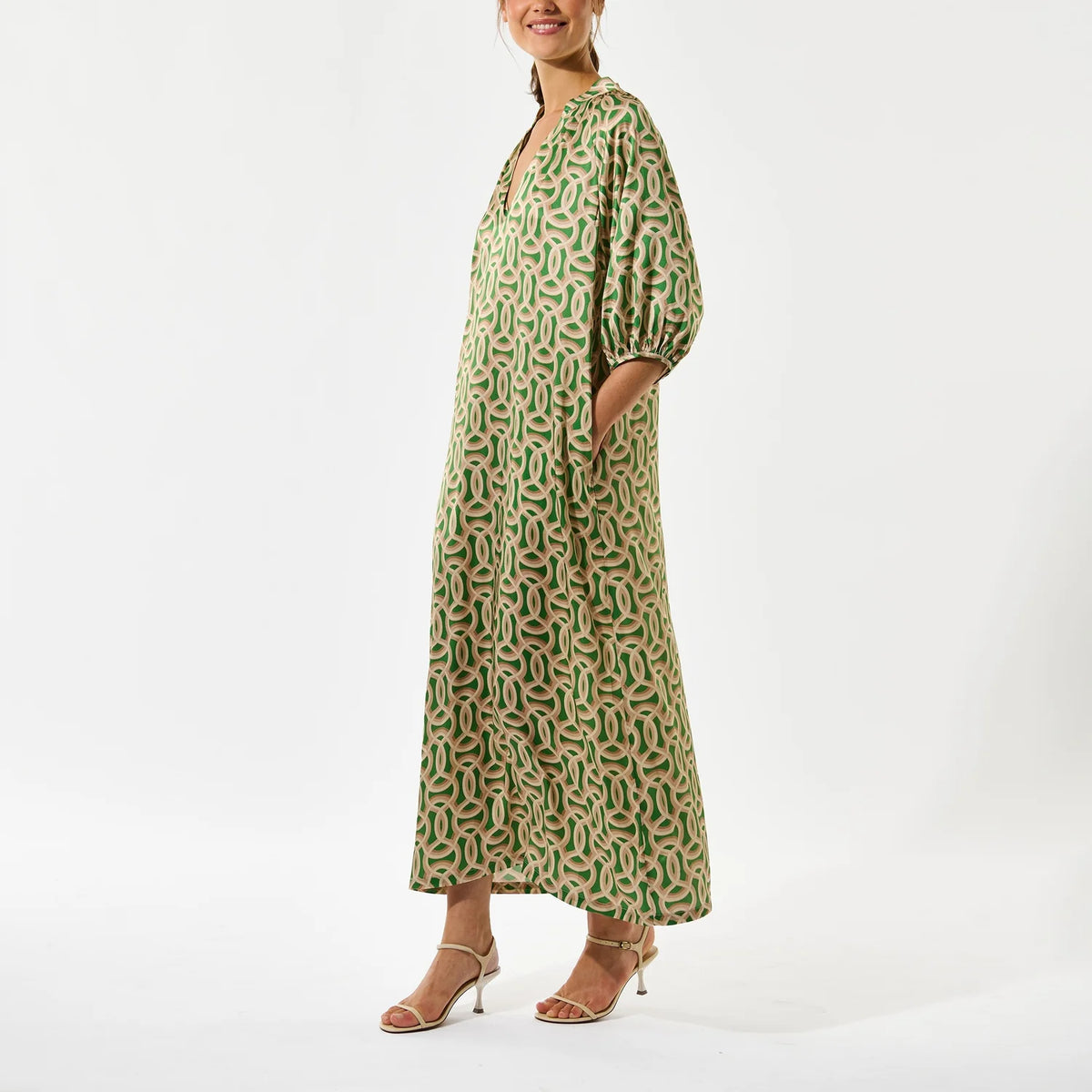Dea Kudibal Sabrina-Deuce Green Dress With V Neckline