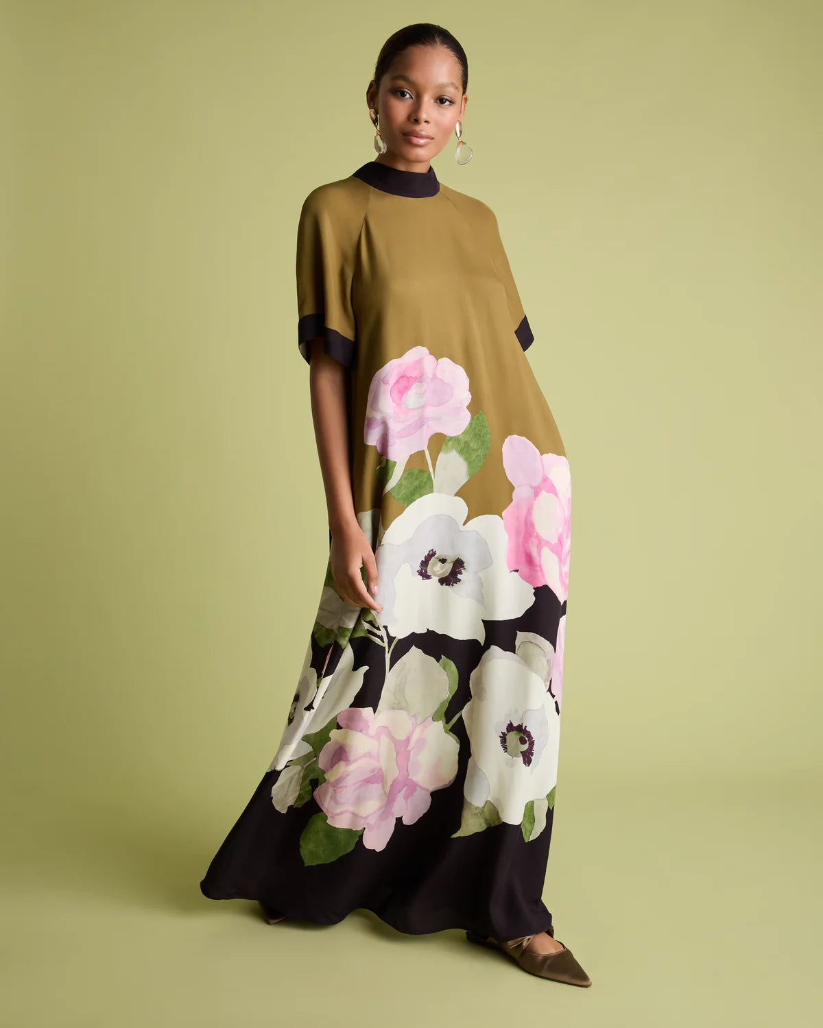 Florere Peony High Neck Maxi Dress