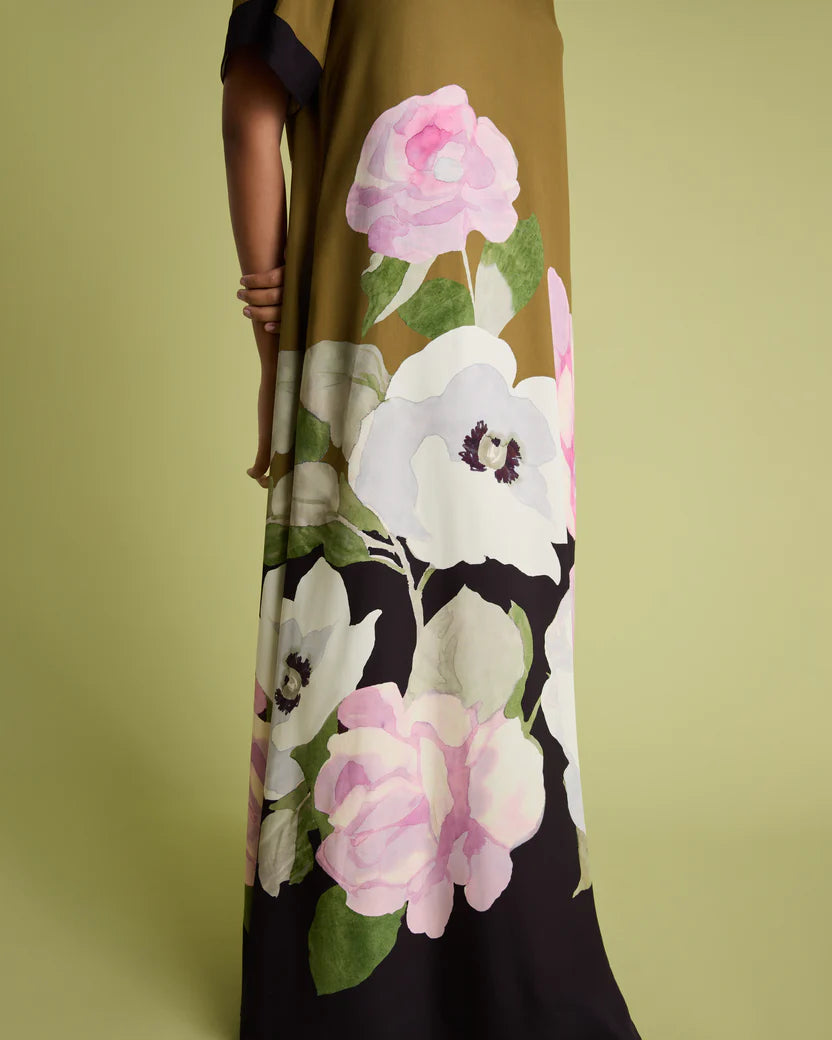 Florere Peony High Neck Maxi Dress