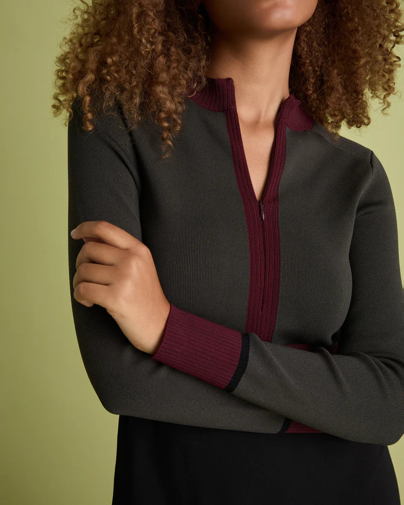Florere Colourblock Knit &amp; Woven Dress