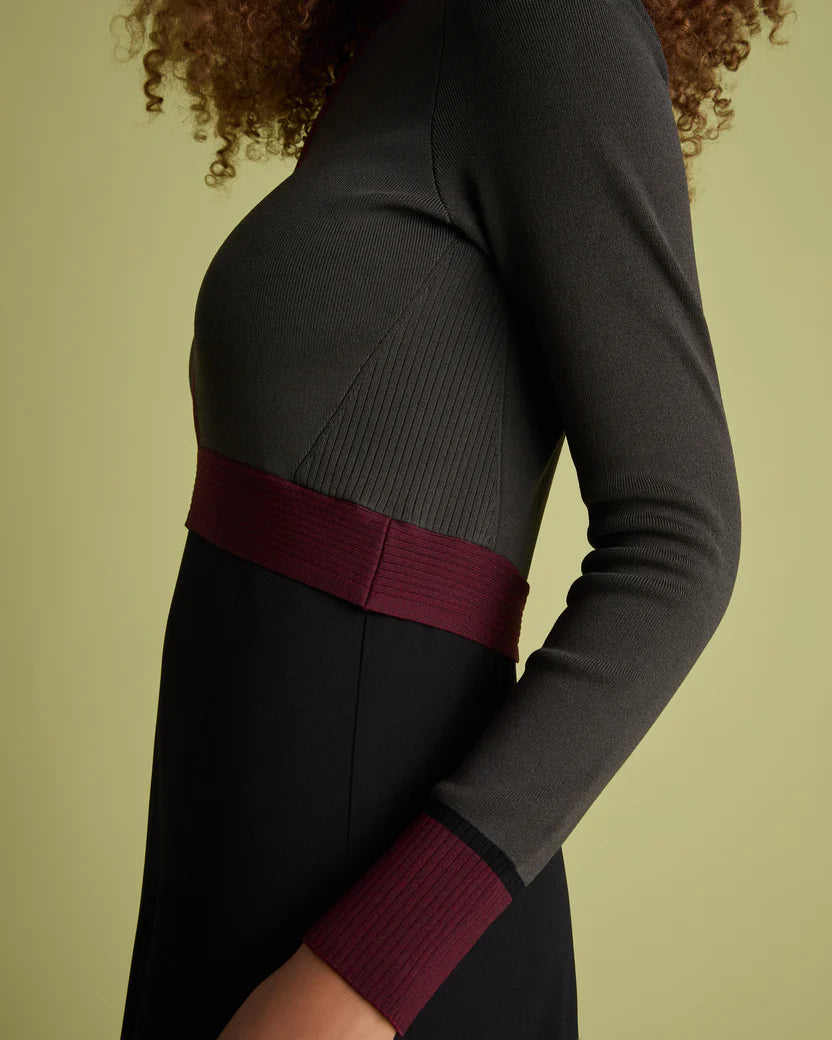 Florere Colourblock Knit &amp; Woven Dress