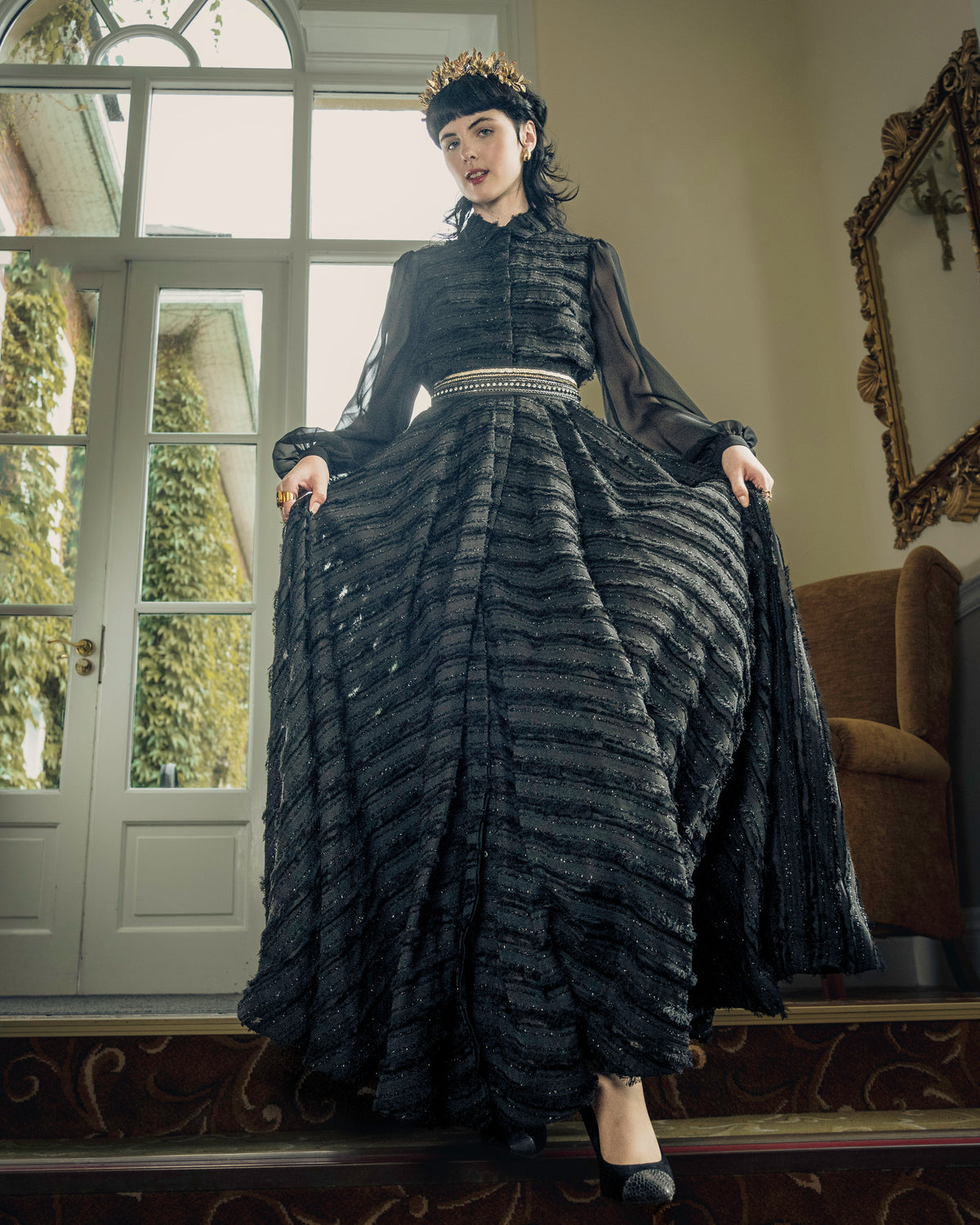 Sara Roka Long Sherisse Black Dress