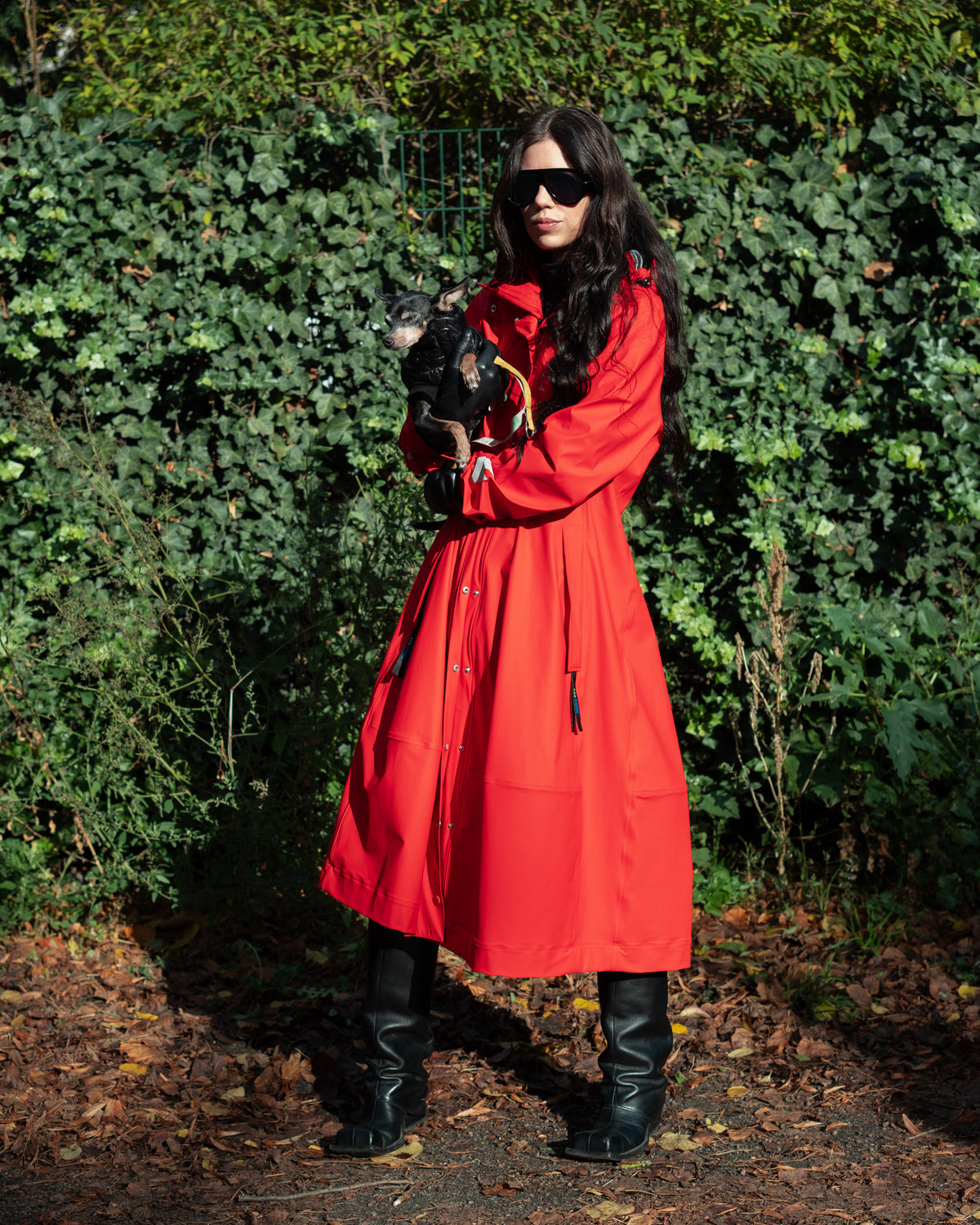 Sheena's Waterproof Hooded Raincoat -  Red