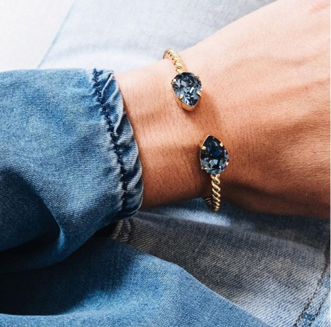 Caroline Svedbom Mini Drop Bracelet Gold Denim Blue