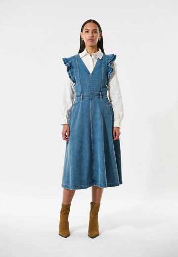 Dea Kudibal Edissa Light Blue Denim Dress With Denim Detailing