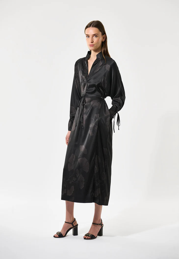 Dea Kudibal Geogina Yoku Grey Dress With Ties Detail &amp; Hidden Pockets