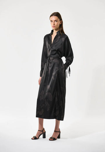 Dea Kudibal Geogina Yoku Grey Dress With Ties Detail & Hidden Pockets