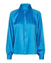 Dea Kudibal Greek Nita Blue Blouse With Stand Collar