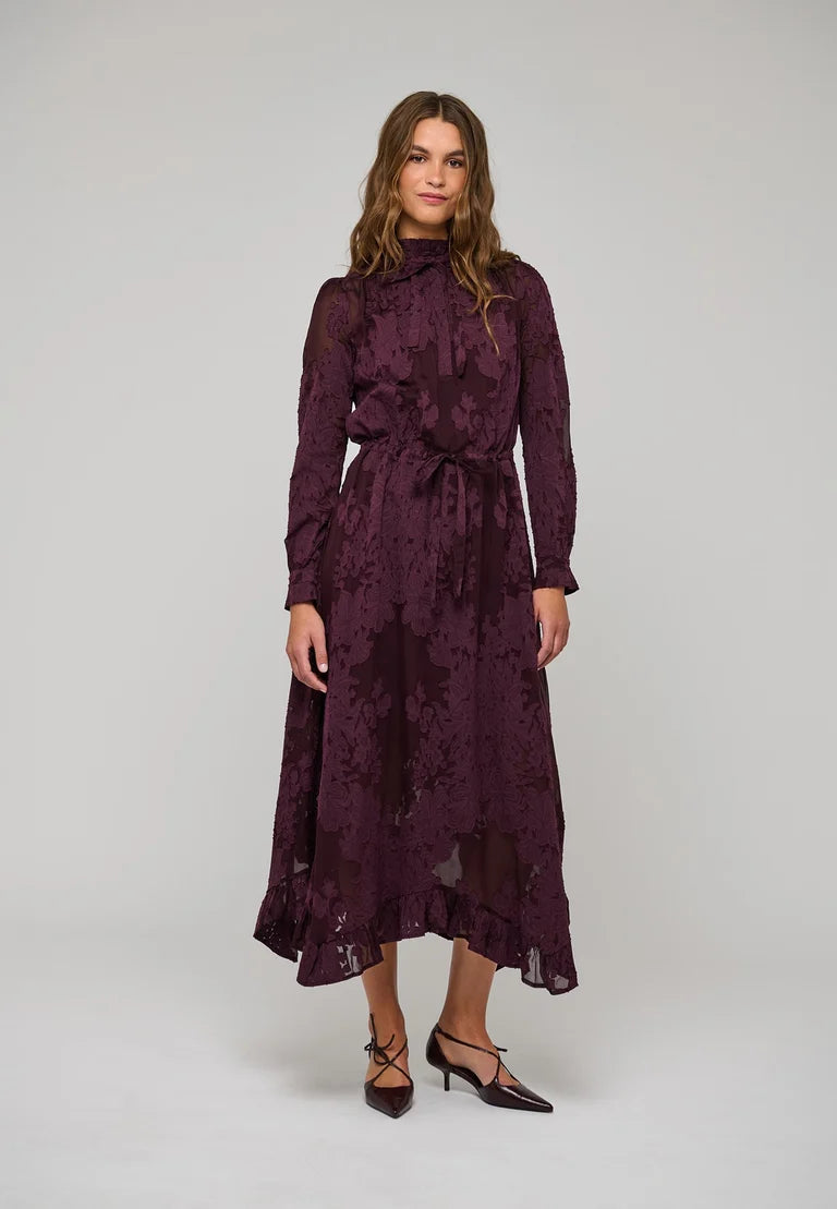Dea Kudibal Lycia Flora Berry Wine Dress With Drawstring