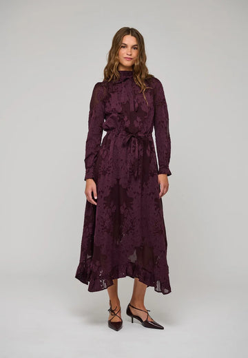 Dea Kudibal Lycia Flora Berry Wine Dress With Drawstring