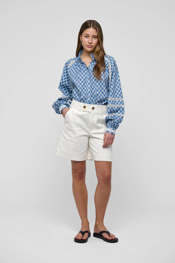 Dea Kudibal Nita Herberia Ocean Blouse With Stand Collar