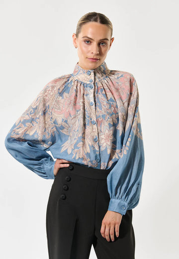 Dea Kudibal Nita Linen Elko Blue Blouse