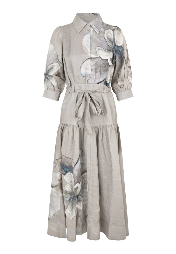 Dea Kudibal Palma Balladonna Latte Dress With Stand Collar