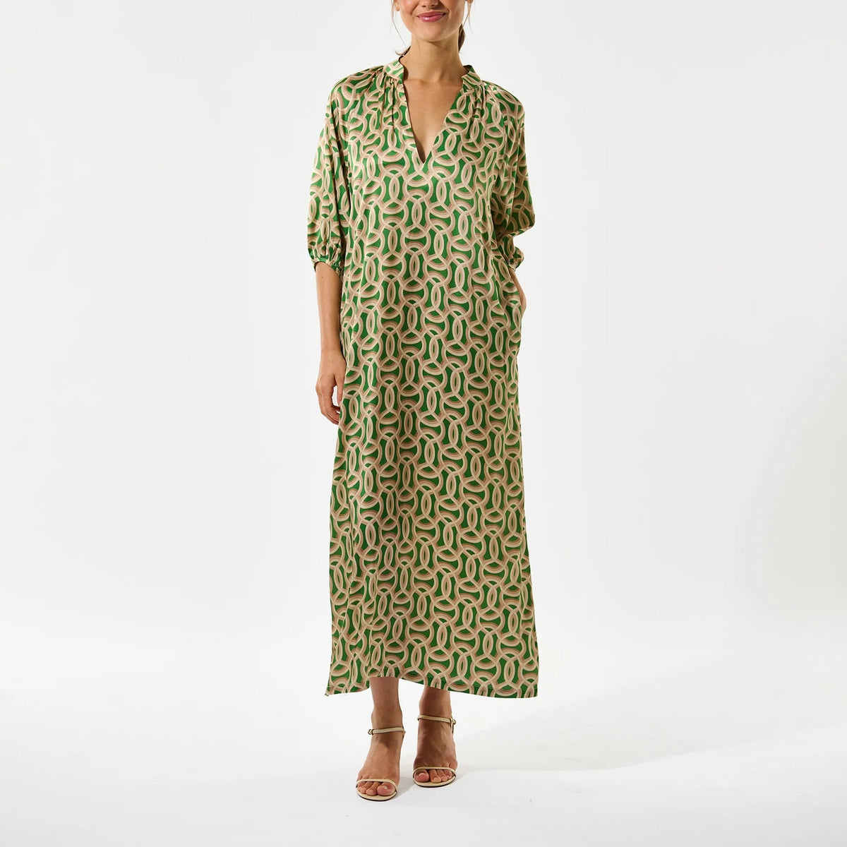 Dea Kudibal Sabrina-Deuce Green Dress With V Neckline