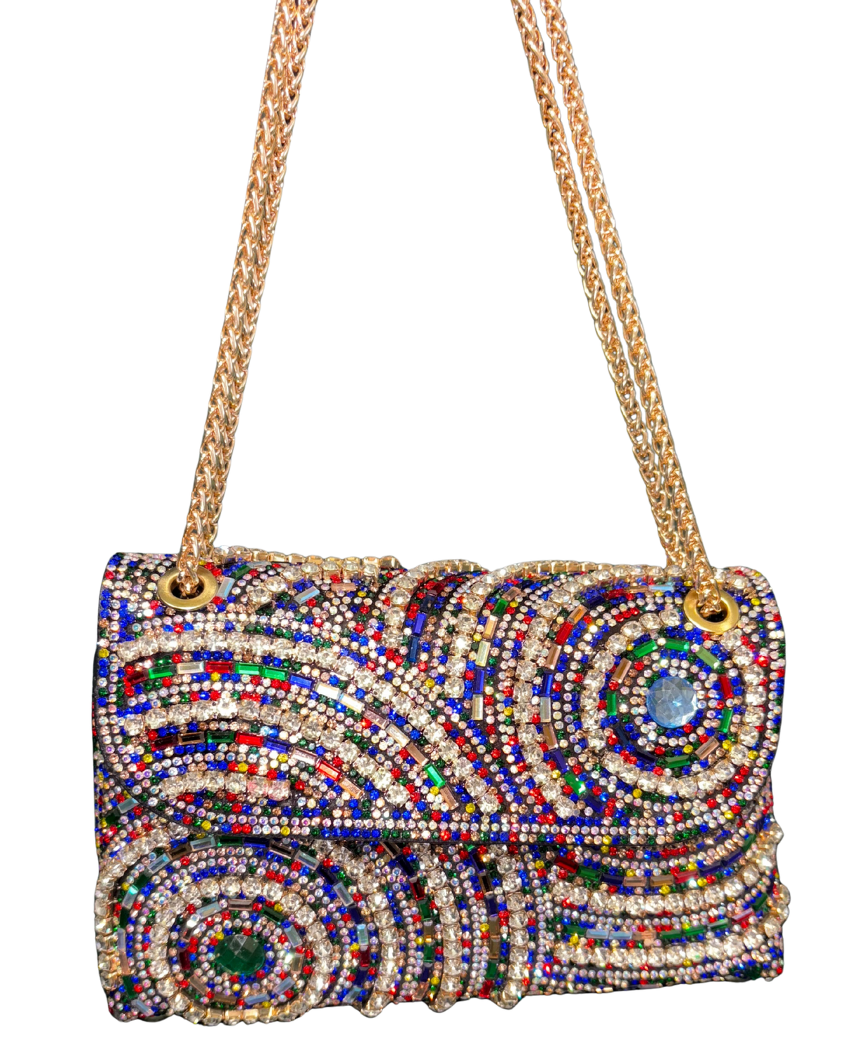 Dekers Shimo Shimo Encrusted Blue Swivel Bag Multi