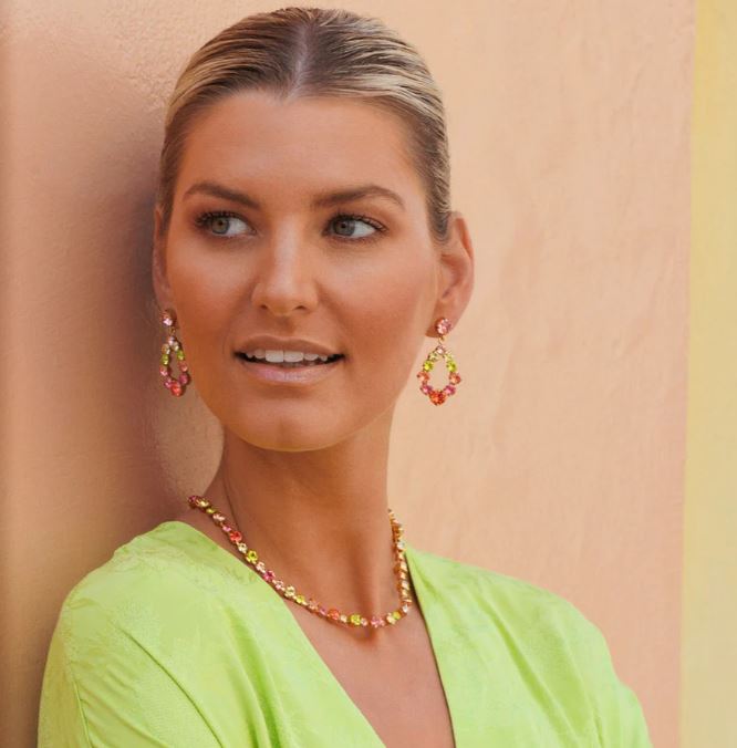 Caroline Svedbom Mini Delia Earrings Gold Tropicana Combo