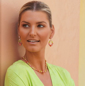 Caroline Svedbom Mini Delia Earrings Gold Tropicana Combo