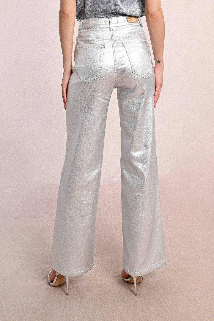 Molly Bracken Silver Metallic Trousers