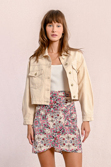 Molly Bracken  Cream Jeans Like Jacket