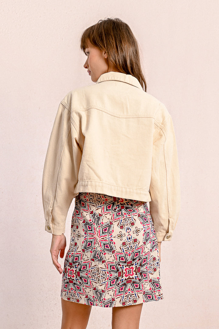 Molly Bracken  Cream Jeans Like Jacket