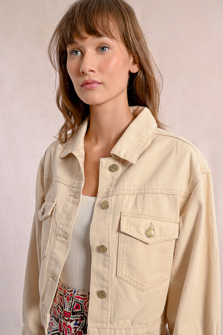 Molly Bracken  Cream Jeans Like Jacket