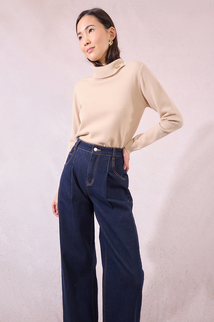 Molly Bracken Navy Wide Denim Jeans