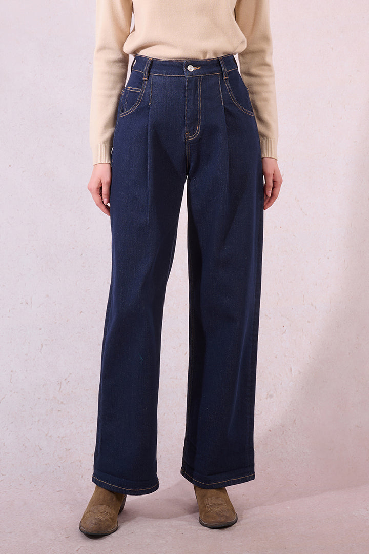 Molly Bracken Navy Wide Denim Jeans