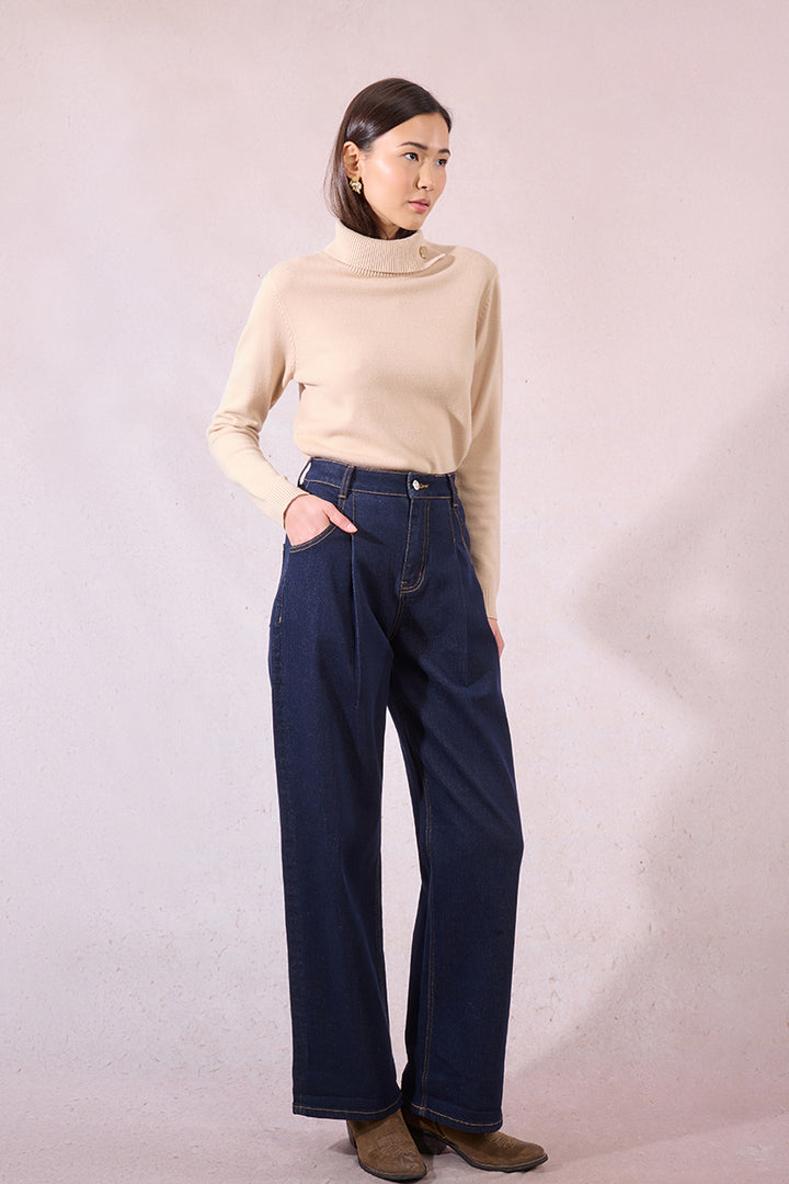 Molly Bracken Navy Wide Denim Jeans
