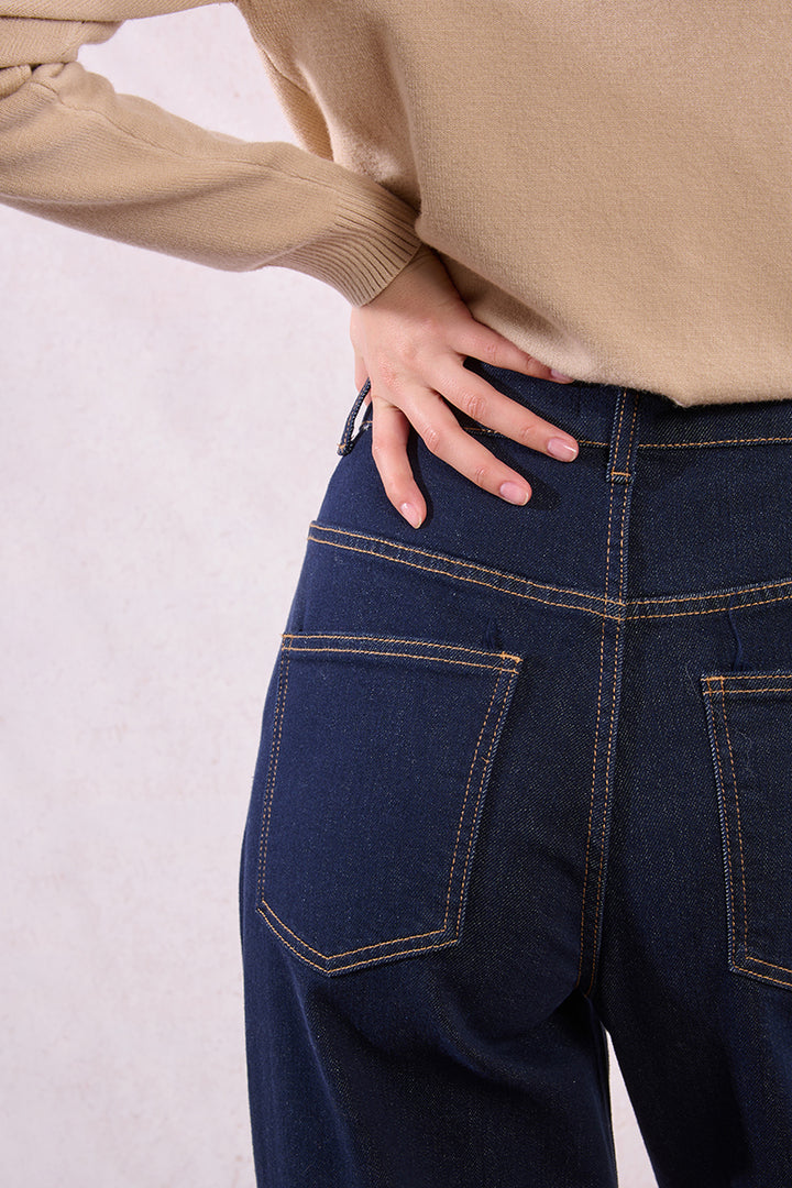 Molly Bracken Navy Wide Denim Jeans