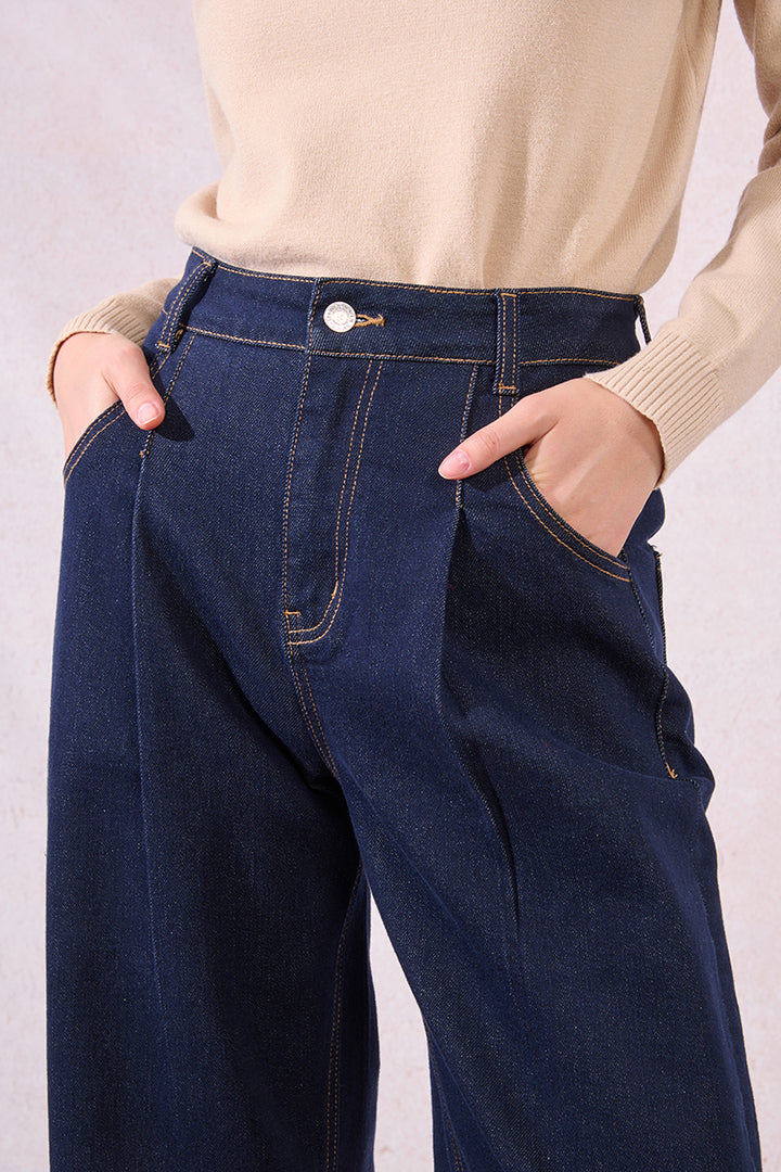 Molly Bracken Navy Wide Denim Jeans