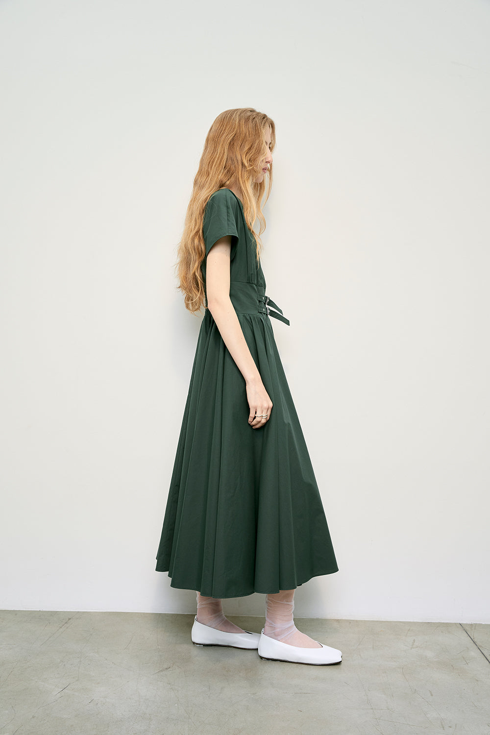 MEIMEIJ Evergreen Belted Midi Dress