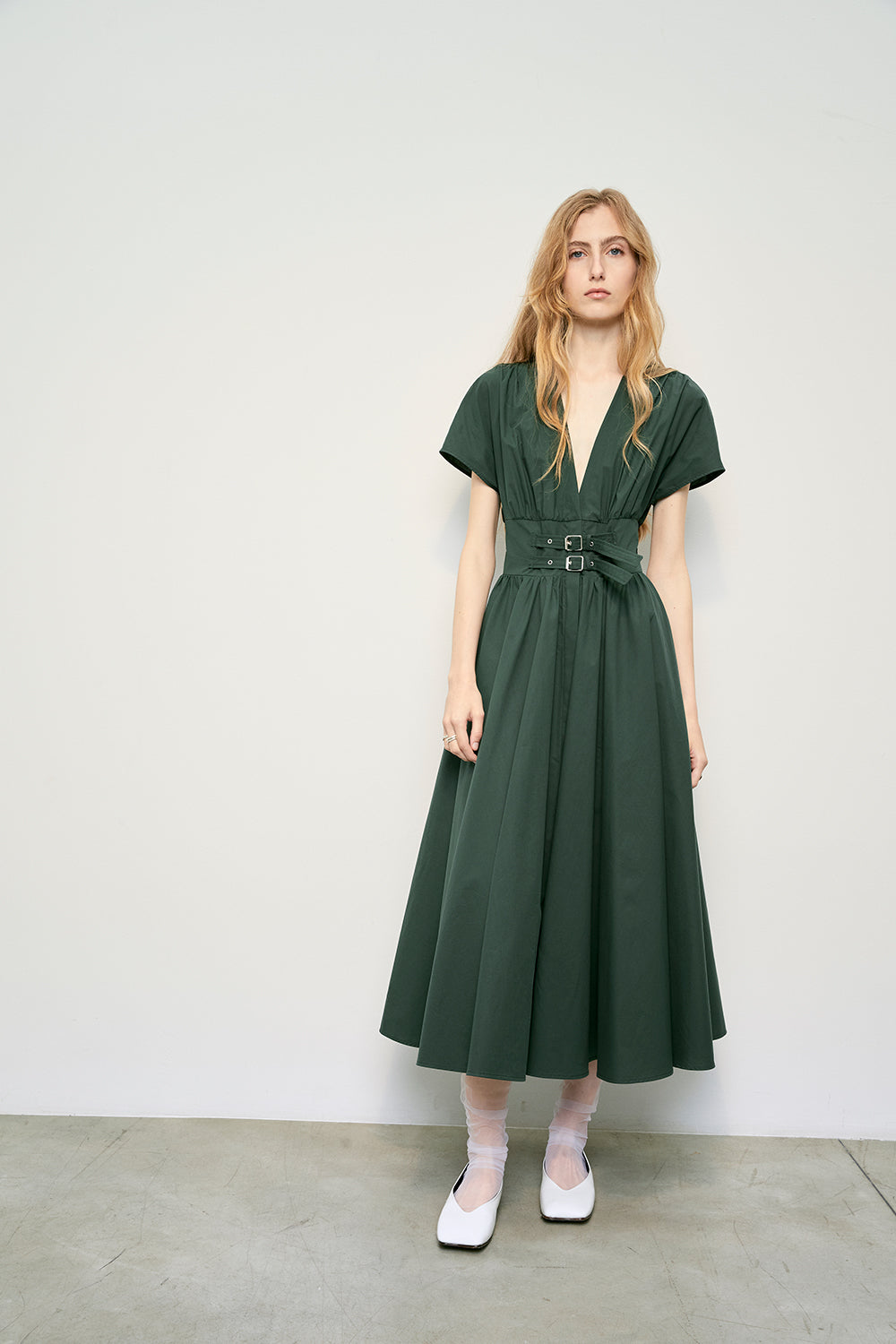 MEIMEIJ Evergreen Belted Midi Dress